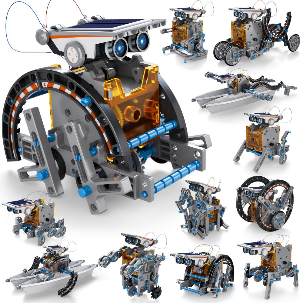12-in-1 Solar Robot Kit for Kids Ages 8-13, Build Your Own Solar Powered Robot, STEM Engineering Building Toy