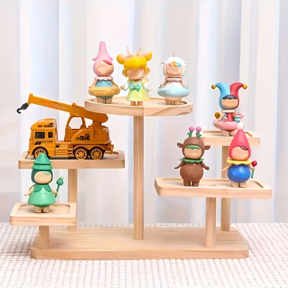 Tiered Wooden Display Stand Libra Balance Scale Style for Laundry Rooms, Closets and Home Organization
