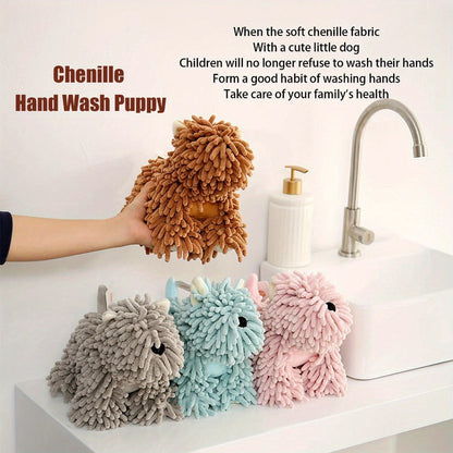 Microfiber Kitchen Towels Super Absorbent Cute Puppy Cartoon Design Dish Towels for Kitchen Bathroom Hand Towel Knit Fabric Quick Dry Blue