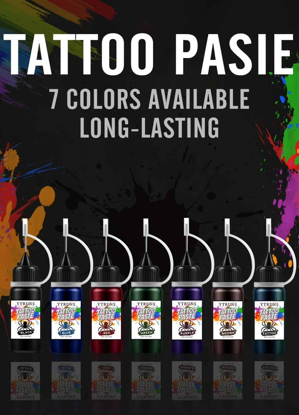 Liquid Body Paint Temporary Tattoo Ink – 7 Vibrant Colors, Fast-Drying Waterproof Formula, Plant-Based Squalane, Skin-Safe for Festivals