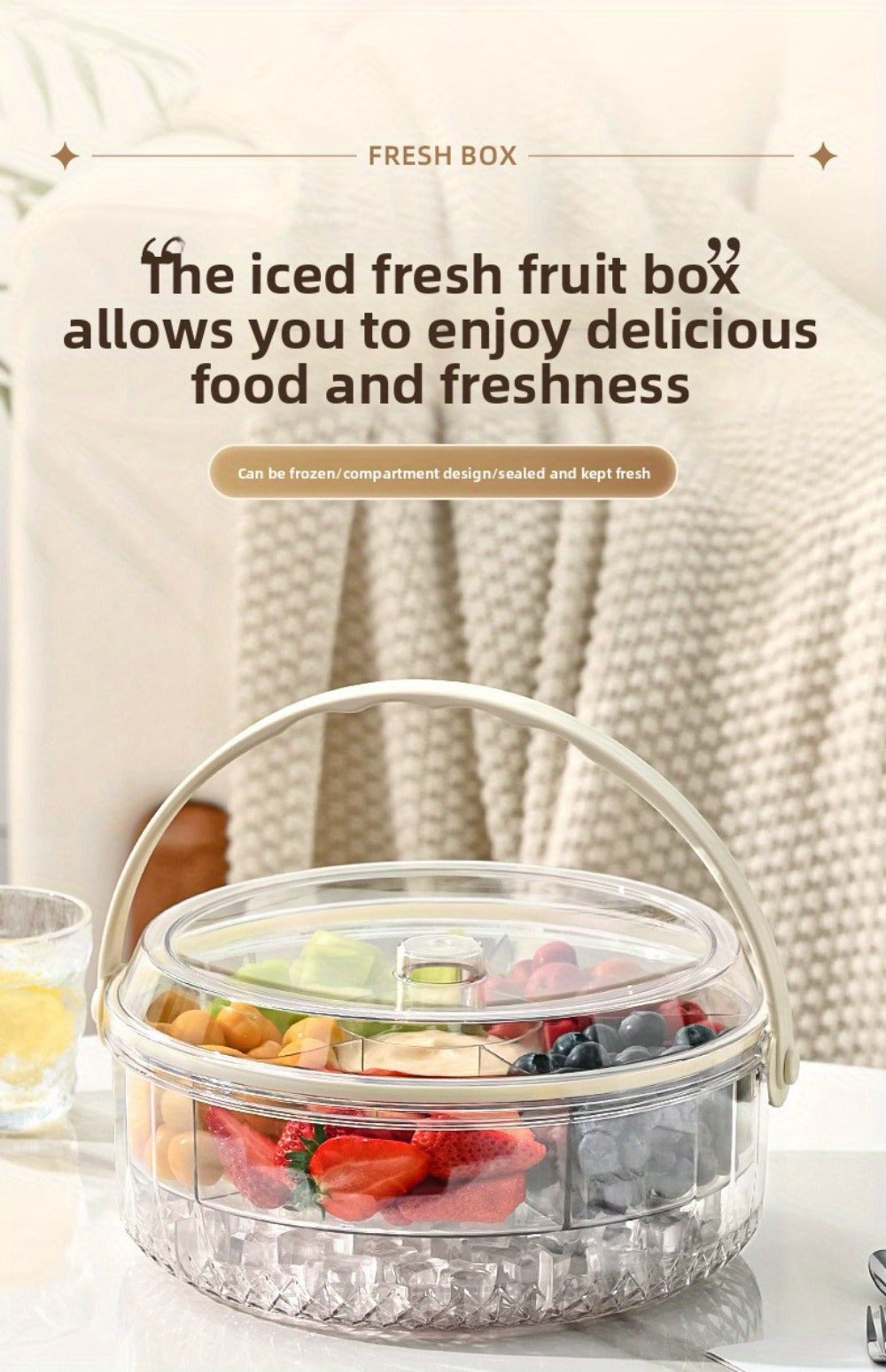 Portable Ice Bucket with Lid Large Insulated Beverage Cooler for Outdoor Party Beer Champagne Fruit