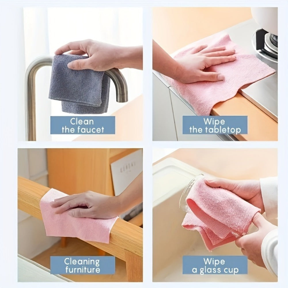 Reusable Microfiber Cleaning Towels 30-Pack, Kitchen Dish Cloth Roll, Absorbent Hand-Torn Disposable Napkins