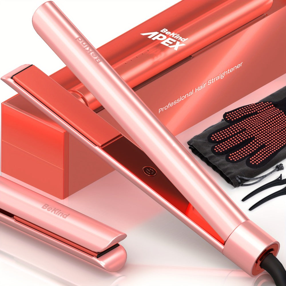 Hair Straightener Flat Iron 2-in-1 Curling Iron, 460°F Professional Ceramic Plates, 15s Fast Heating