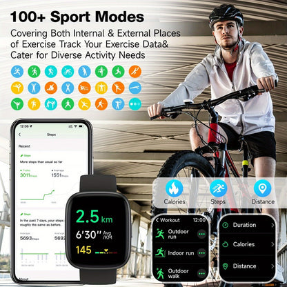 Smartwatch Alexa Built-in 1.83" HD – Wireless Calling, 100+ Sport Modes, Heart Rate, SpO2 and Sleep Readouts, Optional Woven