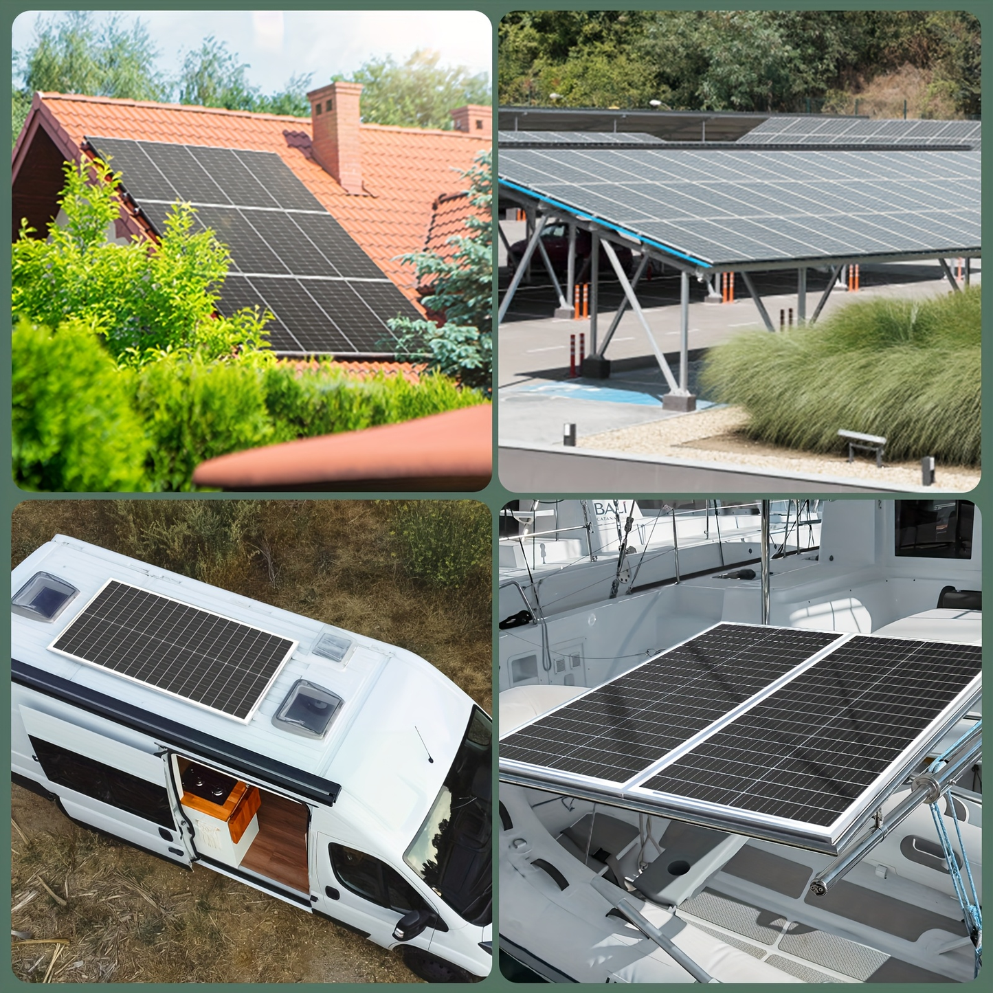Solar Panel 100W 12V 18BB Monocrystalline 24% High Efficiency PV Module Power Charger for RV Battery Marine Rooftop Farm Home Camping