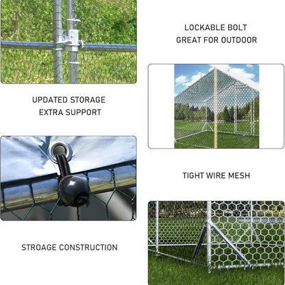 Metal Chicken Run Walk-in Poultry Enclosure with UV Protection - Dome Flat & Spire Roof Styles