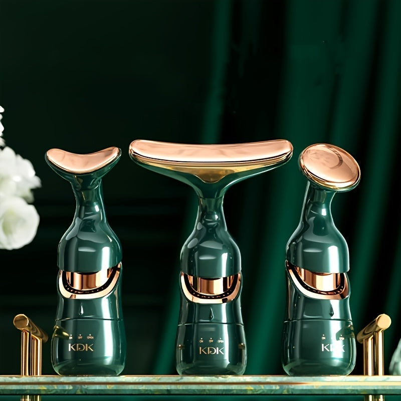 Facial Massager 3-in-1 with Interchangeable Heads for Face Neck Eyes for Home or Salon Spa Use