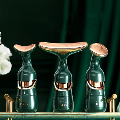 Facial Massager 3-in-1 with Interchangeable Heads for Face Neck Eyes for Home or Salon Spa Use