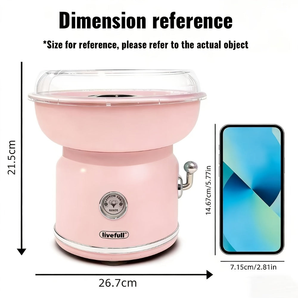 Cotton Candy Machine for Home & Commercial Use, Desktop Tabletop Floss Maker, Food-Grade Anti-Scald Design