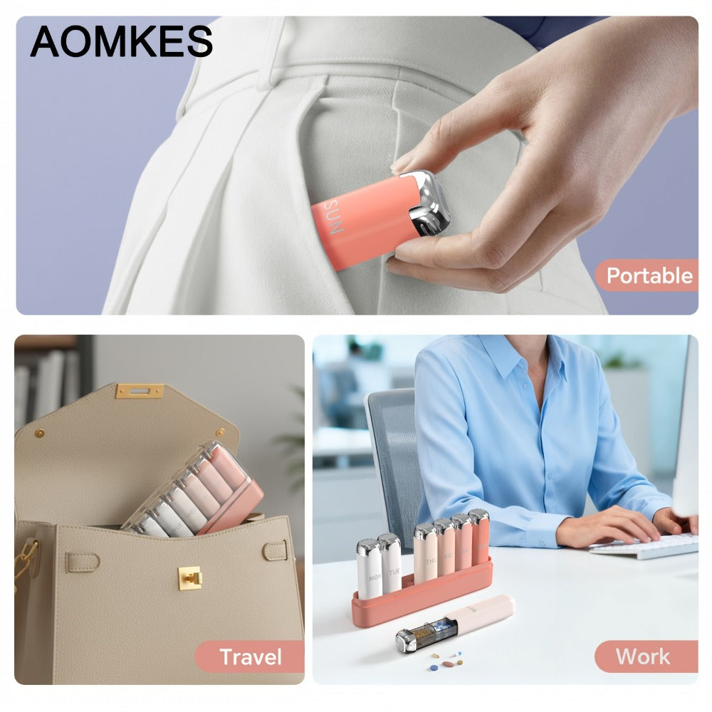 Weekly Pill Organizer for Women, 7-Day 3-Times-a-Day Pill Box with 21 Compartments, Removable Travel Pill Case