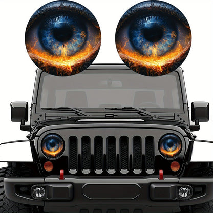 3D Beast Eye Headlight Stickers – Funny Car Headlight Decals for Jeep Round Headlights, Truck Body, Bumper & Window Decoration