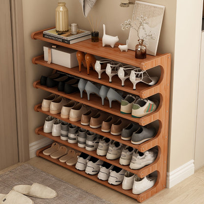 Bamboo Shoe Rack 3 5 6 Layer Widened Reinforced – Multi-Tier Shoe Storage Stand for Entryway Bedroom Living Room Garage