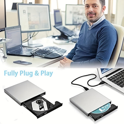 USB External DVD Drive with Storage Bag - Portable CD DVD-ROM CD-RW DVD-RW Burner Recorder Player for Laptop Desktop PC