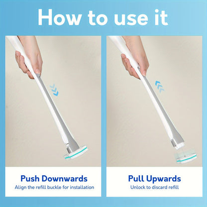 Disposable Toilet Brush Set with Refills & Holder - Wall Mounted or Floor Standing Toilet Cleaning System