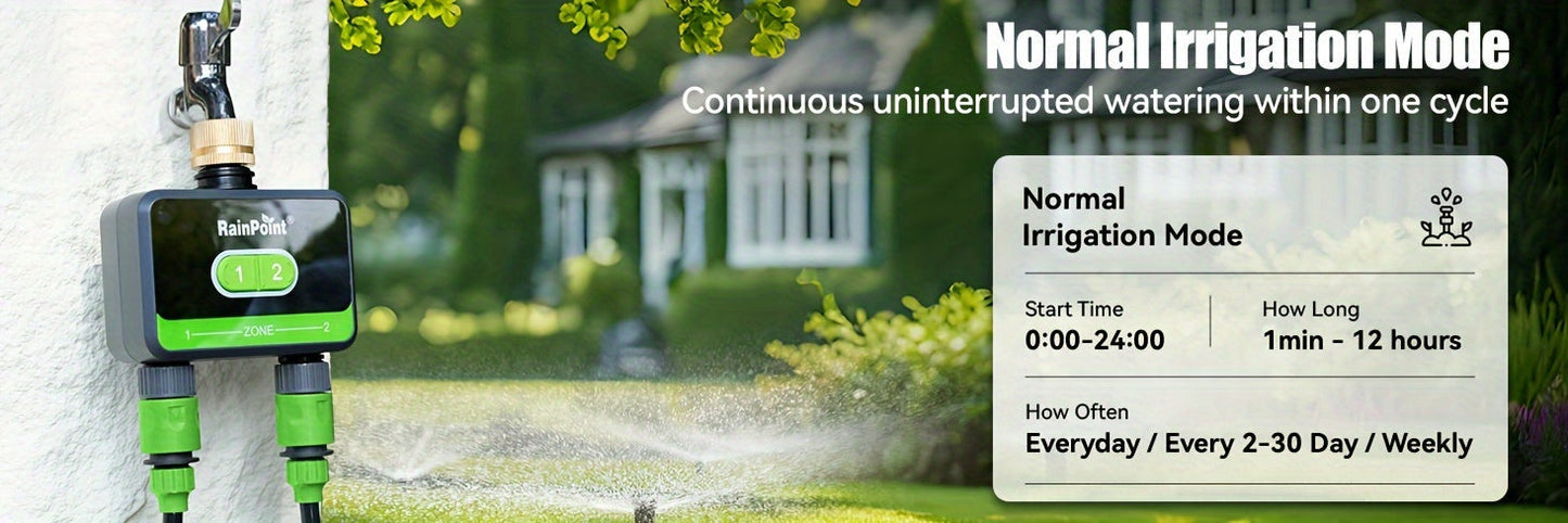 WiFi Sprinkler Timer 2 Zone Smart, App Control Garden Irrigation for Garden, Lawn and Yard Watering