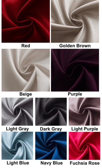 Three-Piece Faux Silk Window Curtain Set with Rod-Pocket Valance, Two 26 x 36-Inch Tiers and Eleven Colors