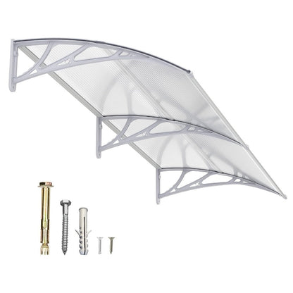 Polycarbonate Window Awning Door Canopy - UV Rain Snow Sun Protection Overhang for Doorways, Patio & Windows