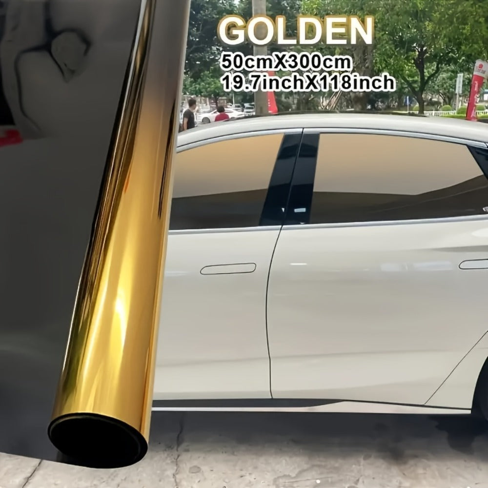 Gradient Window Tint Film 19.7 x 118 Inch – Two-Color Heat Resistant VLT Car Window Film | PET Material | Red, Gold, Green