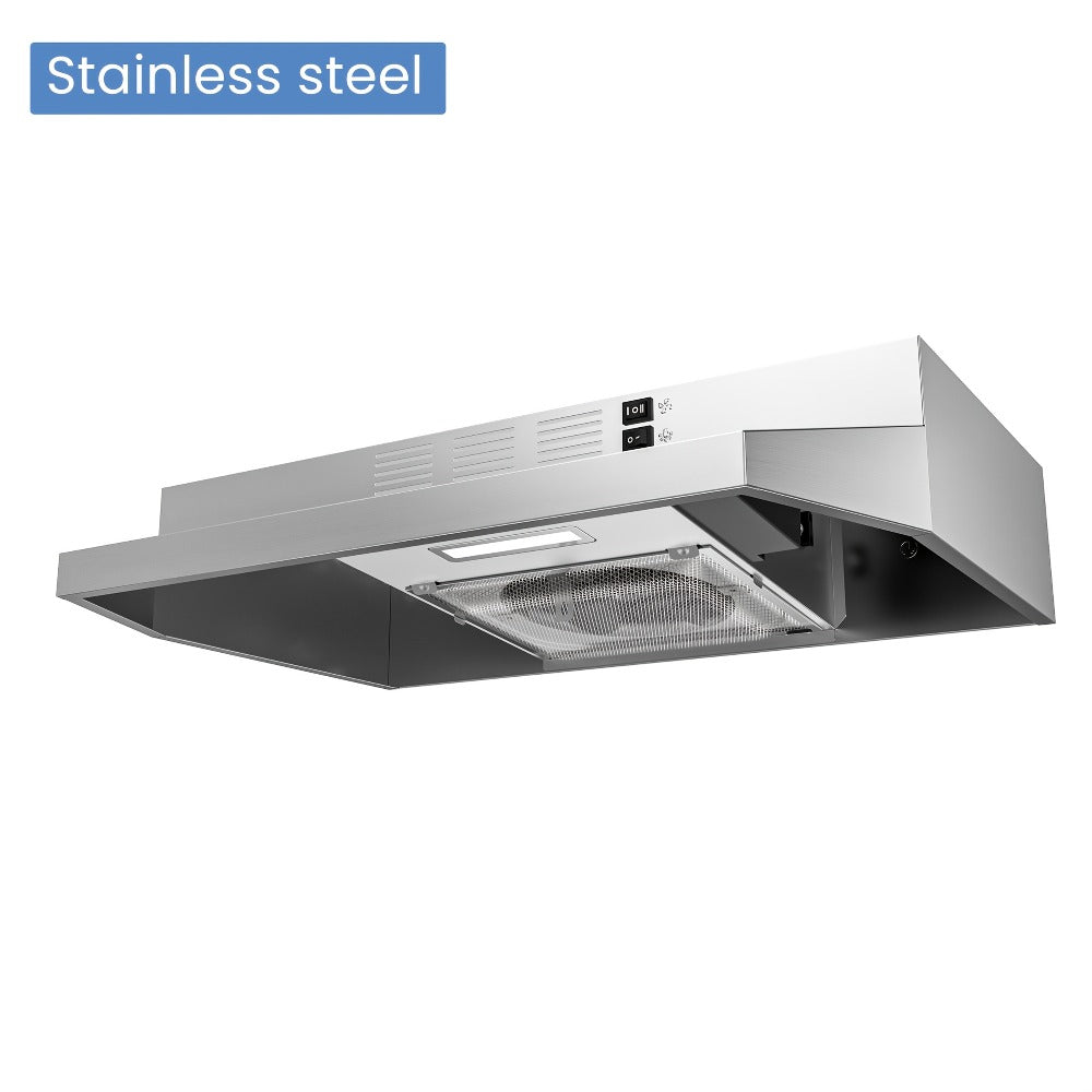 Range Hood 30 Inch Under Cabinet 350 CFM Ducted Ductless Convertible Kitchen Vent Hood for Home Cooking, Dining and Outdoor Meals