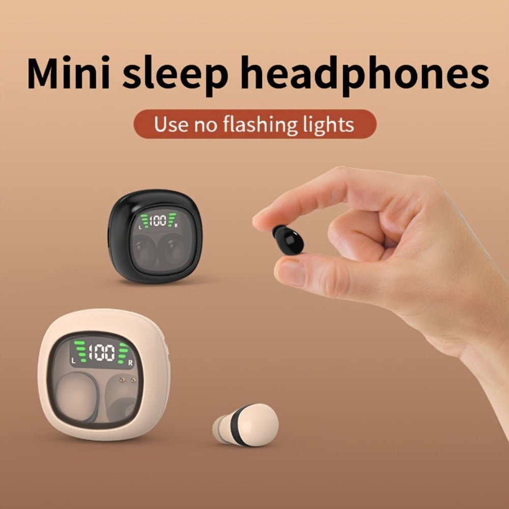 Wireless Earbuds Ultra-Small In-Ear with Touch Control, Built-In Mic and LED Case in Three Colors