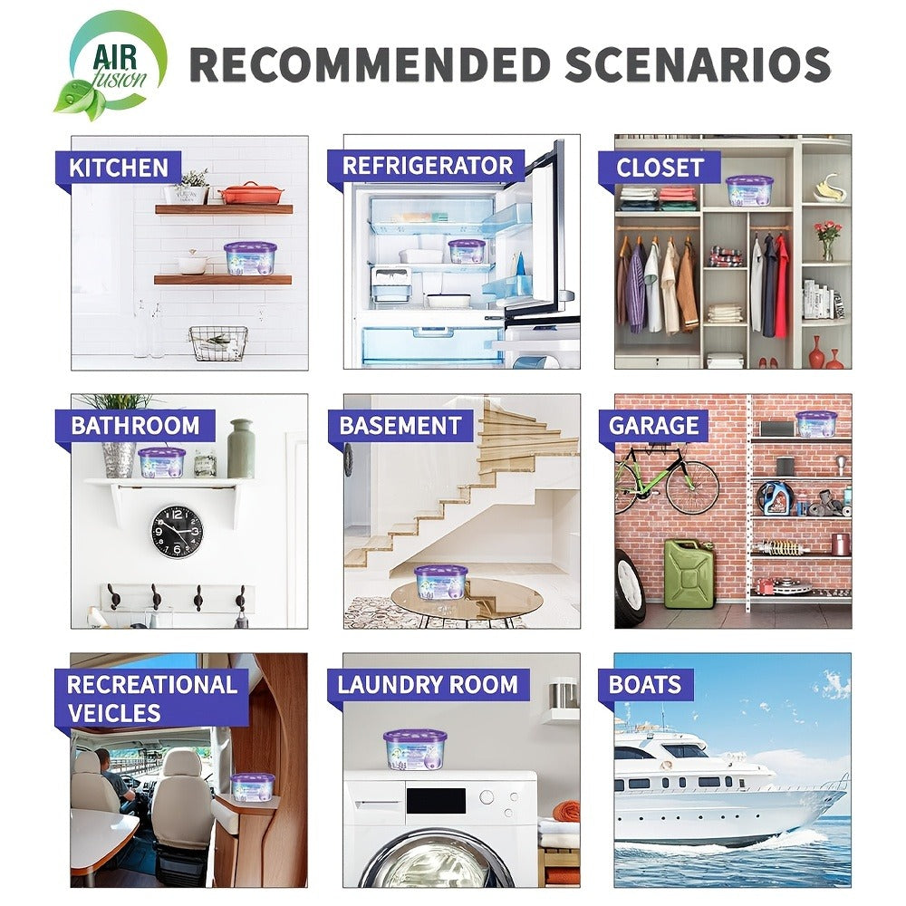 Moisture Absorber Dehumidifier Box 6-Pack, Odor Eliminator & Humidity Controller for Closet, Bathroom