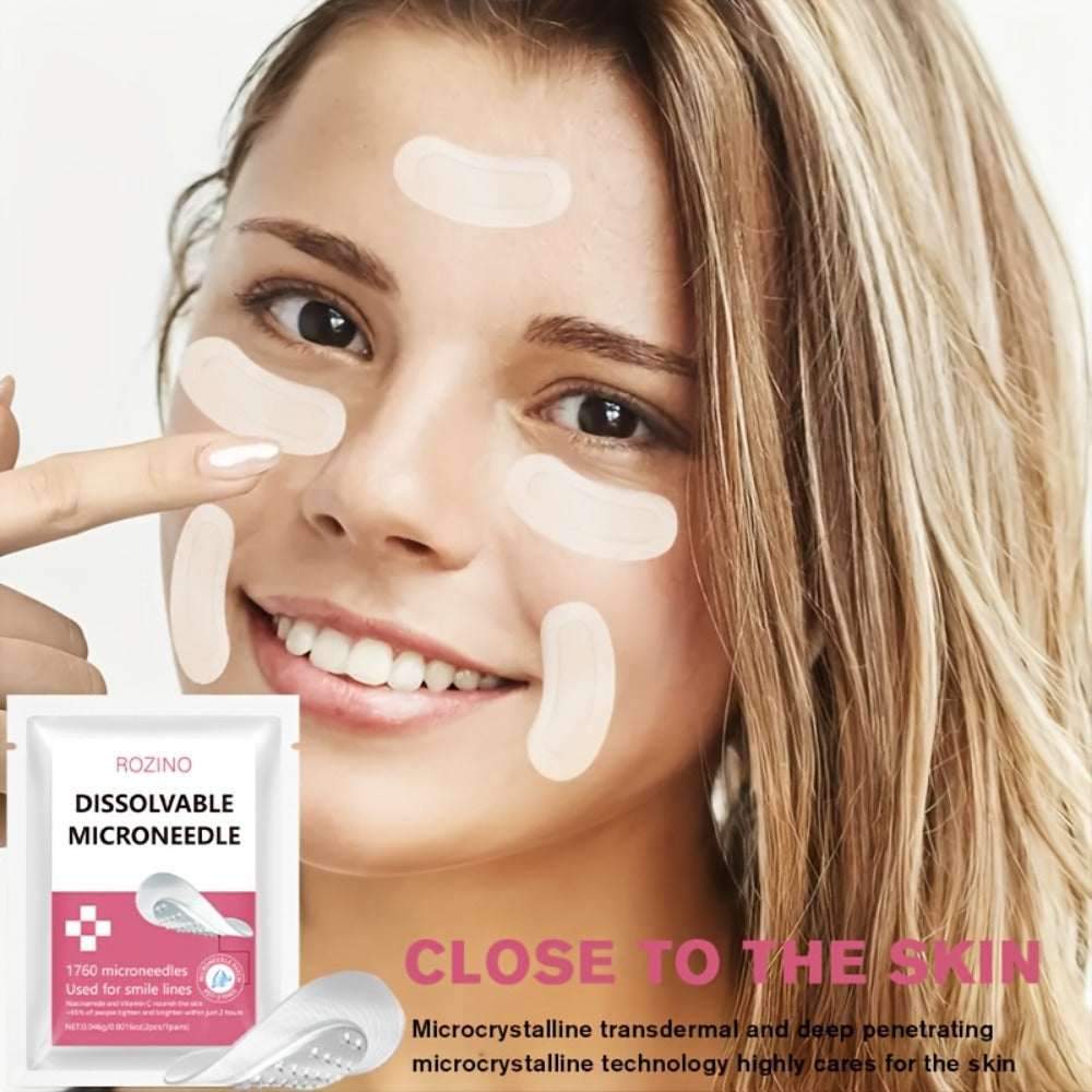 Microneedle Patches Hyaluronic Acid Niacinamide Dissolving Face Patches for Forehead Smile for Entryways, Bedrooms and Living Spaces