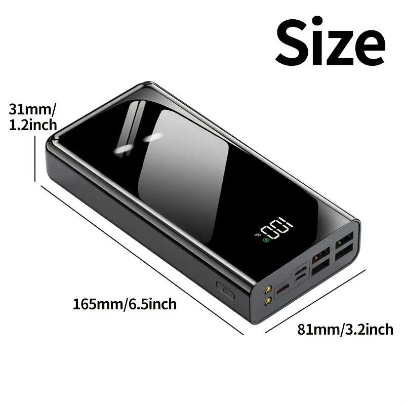 Power Bank 100000mAh 22.5W Super Fast Charging Two-Way USB-C Digital Display Large Capacity Portable Charger for Travel Camping Outdoor