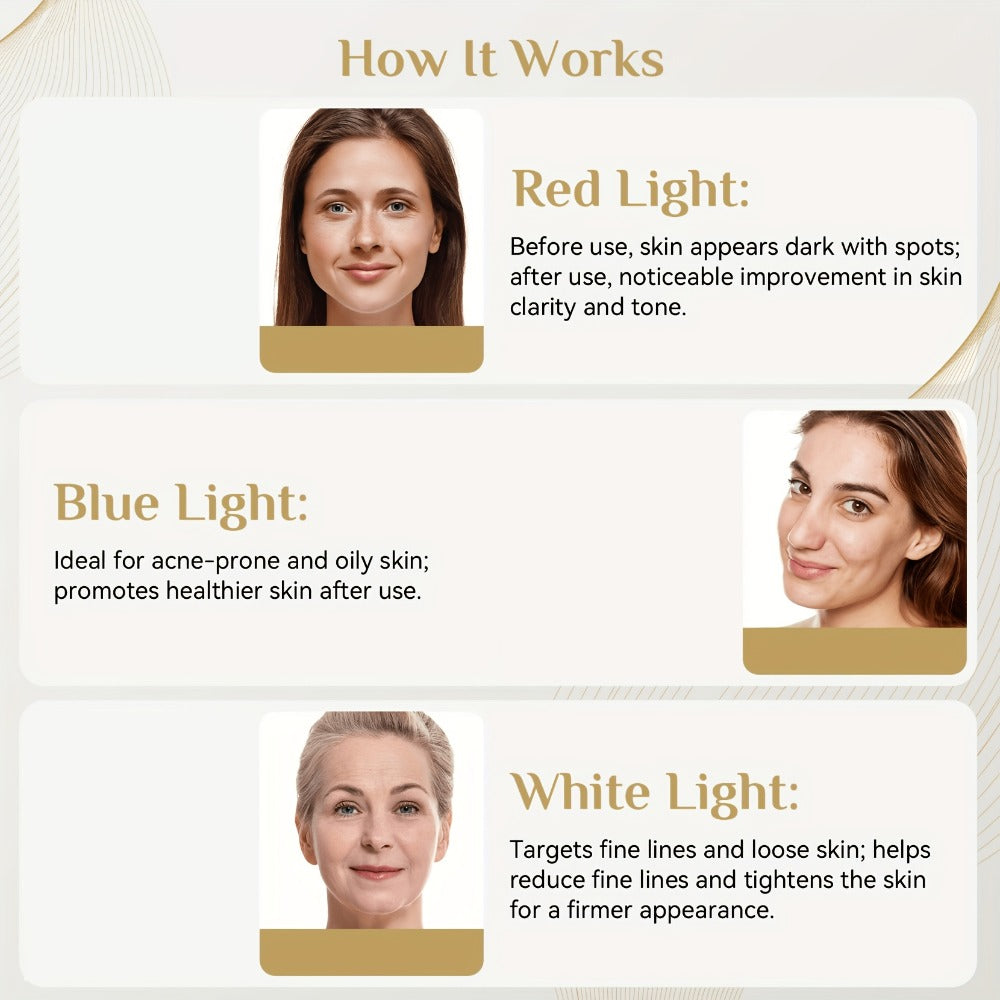 LED Light Therapy Face Mask 7 Color Red Light FDA Cleared Face and Neck Mask for Acne for Entryways, Bedrooms and Living Spaces