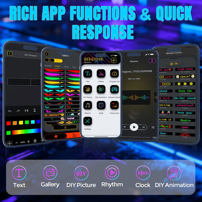 Flexible LED Dot Matrix Display with Remote Control - APP & USB Powered Programmable Scrolling Sign