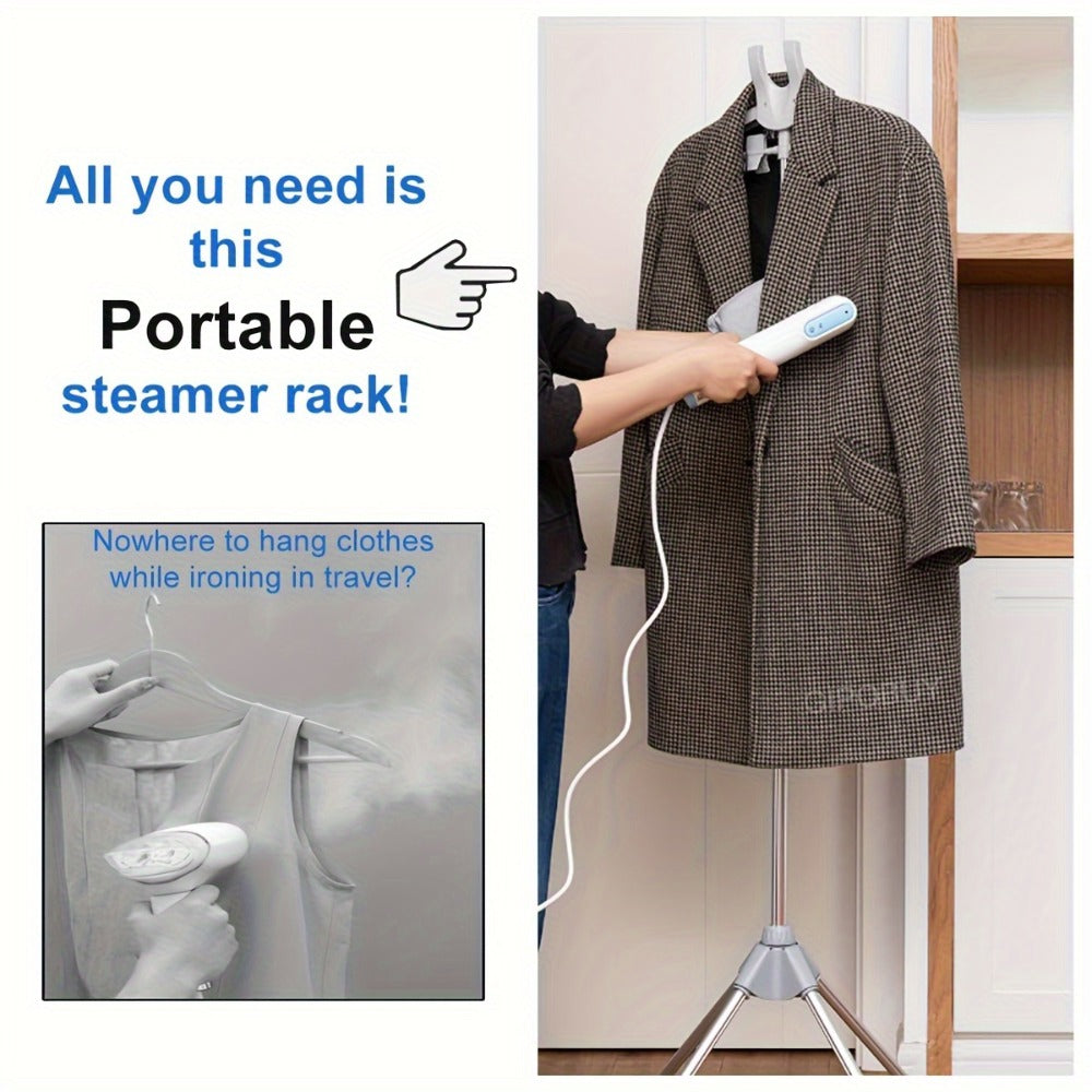 Telescopic Garment Drying Stand with Three Rotating Hanger Arms, Adjustable Height and Gray or Black Finish
