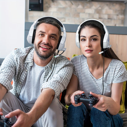 GS450 Gaming Headset Surround Stereo with LED Lights & Memory Earmuffs for Bedside Audio, Alarms and Room Entertainment