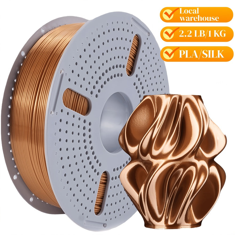 3D Printer Filament Airok Silk PLA 1.75mm 1kg Spool with Ten Glossy Solid, Dual-Color and Rainbow Options