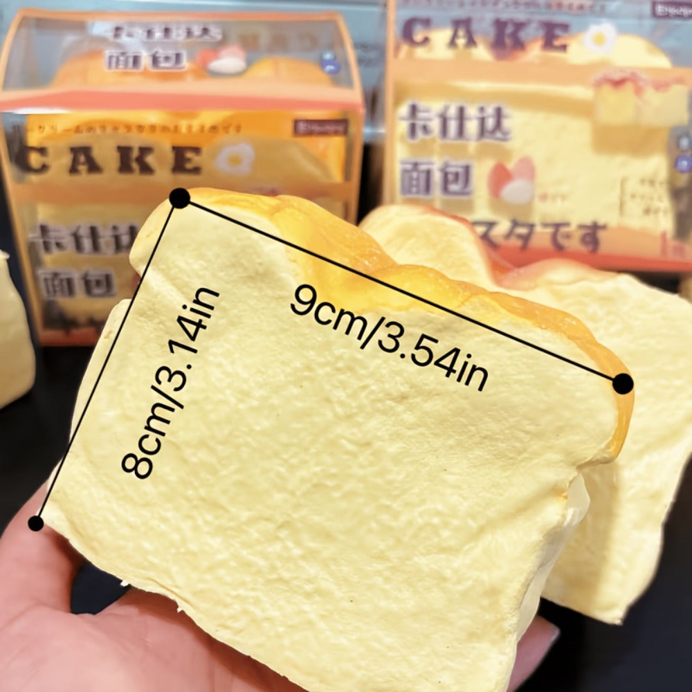 Slow Rise Bread Squishy Toy 2-Pack, Squeeze Fidget Sensory Toys for Anxiety & Stress, TPU Foam, Mixed Color Light & Dark