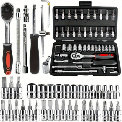 Automotive Socket and Hand Tool Kit in 45-Piece Case or 898-Piece Rolling Cabinet Checkout Options