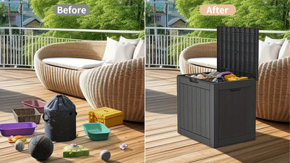 Deck Box Resin Heavy Duty 230LB Lockable | Patio Garden Pool Garage