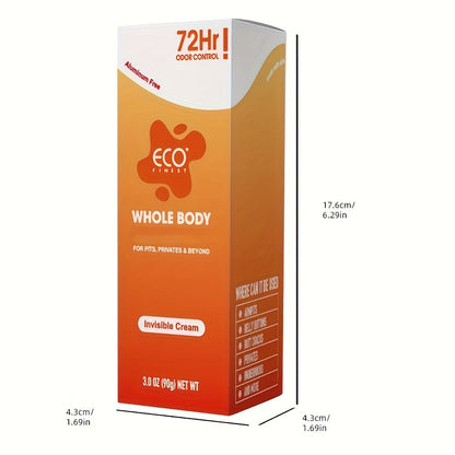 Natural Deodorant Cream 72-Hour Odor Protection – Aluminum-Free Body Deodorant with Lavender & Orange Scent | Long-Lasting Skin-Safe Formula