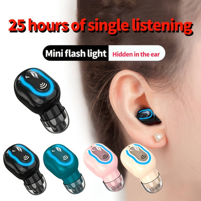 Mini Invisible Wireless Earphone Long Standby Condenser Microphone In-Ear Sport for Bedside Audio, Alarms and Room Entertainment