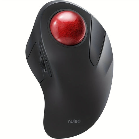 Wireless Trackball Mouse, Rechargeable Bluetooth & 2.4G, 44mm Index Finger Rollerball, 5 DPI Levels