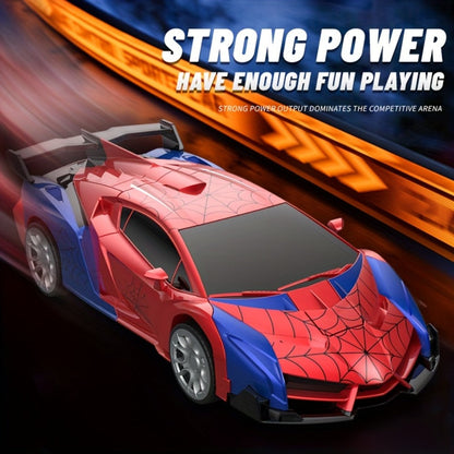 Robot Deformation Car for Kids 1:18 Blue & Red, One-Button Transform Remote Control Stunt Vehicle