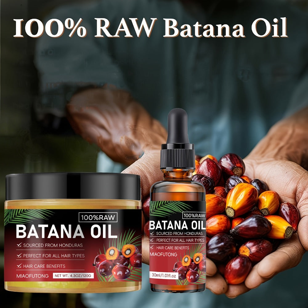 Pure Honduran Batana Oil 2-Pack – Natural Scalp Nourishing Strengthening Repair Oil for Dry Damaged Brittle Thinning Hair
