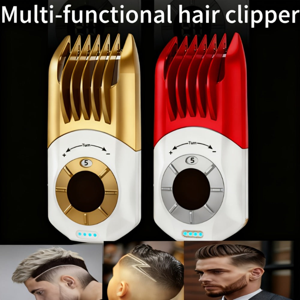 Professional Electric Hair Clipper Set for Men – 5-Speed LED Display Rechargeable Beard Trimmer & Hair Carving Kit