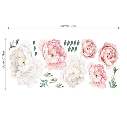 Peony Flower Window Glass Sticker – Anti-Collision Waterproof Decorative Glass Film, European Floral Wall & Window Decal for Home Decor