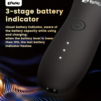 Electric Body Hair Trimmer for Men and Women with Replaceable Ceramic Blade in Blue or Black