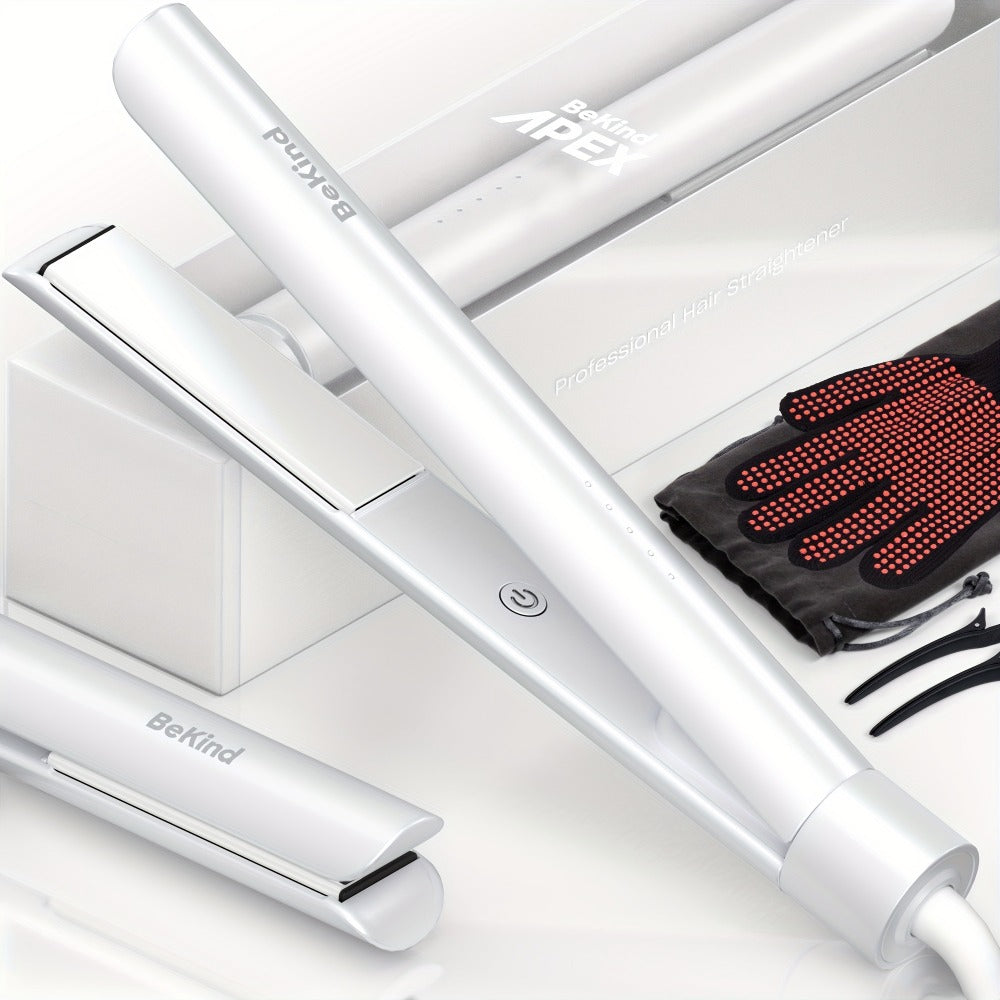 Hair Straightener Flat Iron 2-in-1 Curling Iron, 460°F Professional Ceramic Plates, 15s Fast Heating