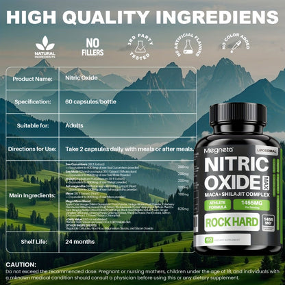 L-Arginine & L-Citrulline Nitric Oxide Supplement for Men - Boosts Blood Flow, Pump, Energy