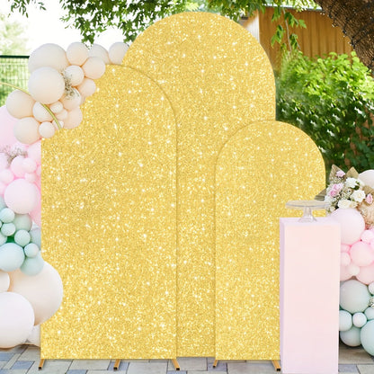 Sequins Wedding Arch Cover Set of 3 Sizes 4ft 5ft 6ft Metallic Spandex Arch Backdrop Cover Payette Glitter Arch Stand Cover for Wedding