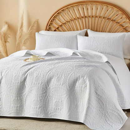 Quilt Set 2-3pcs – Lightweight Microfiber Bedspread Coin Pattern Coverlet All Seasons Twin Full Queen King Cal King