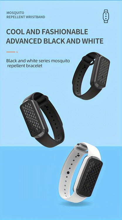 Ultrasonic Mosquito Bracelet 3-Pack, USB Rechargeable Intelligent Bug Wristband for Camping, Outdoor