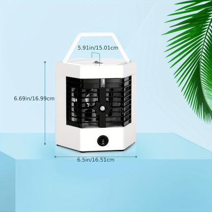 Portable Ice Cooler Fan, Mini Personal Air Conditioner with Water Ice Cooling, Anti-Leak Design & Replaceable Filter