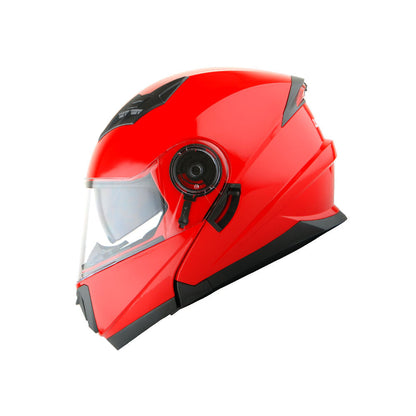 Motorcycle Helmet Modular Flip-Up Design with Dual Visors, Optional Three-Mode LED Tail Light and S-XL Sizes